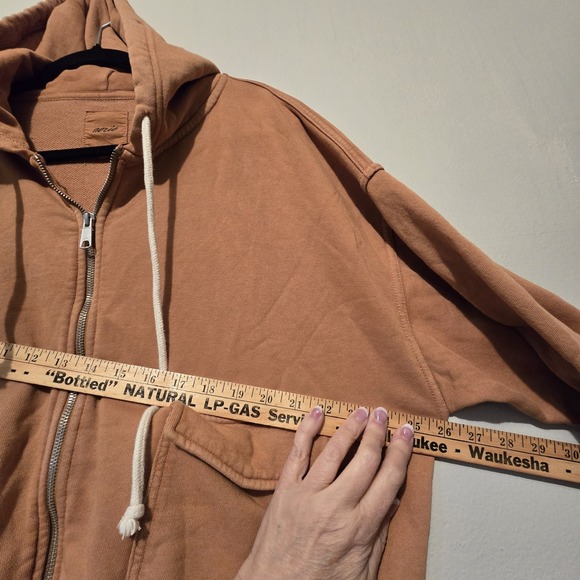 Aerie Cropped Zip Hoodie Women XL Orange Pockets Cotton Blend Athleisure Comfort - Picture 8 of 12